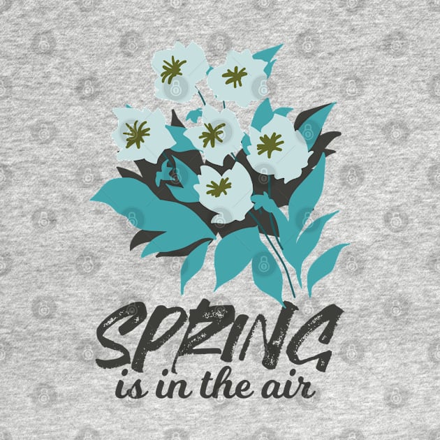 Spring Bouquet Charm - Spring is in the Air Floral Typography Design by FlinArt